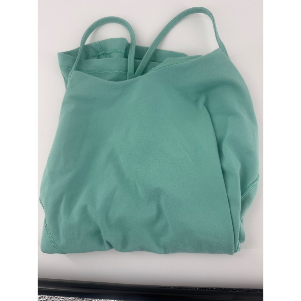 Lululemon Power Y Tank Top Size 4 Teal Green Built-in Bra Athletic Yoga Camisole